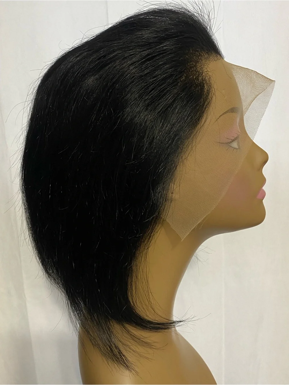 10” Glueless Lace Front Bob Wig 13x4 Pre Plucked Human Hair Black Medium Cap